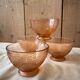 4 vintage pink glass bowls 1930-40