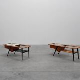 2 Coffee Tables '210', teak wood and ceramic,by Alfred Hendrickx, Belform