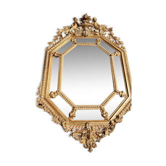 Golden parclose octagonal mirror