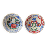 Anciens plats creux en faïence, à motif floraux, xixeme/début xxeme