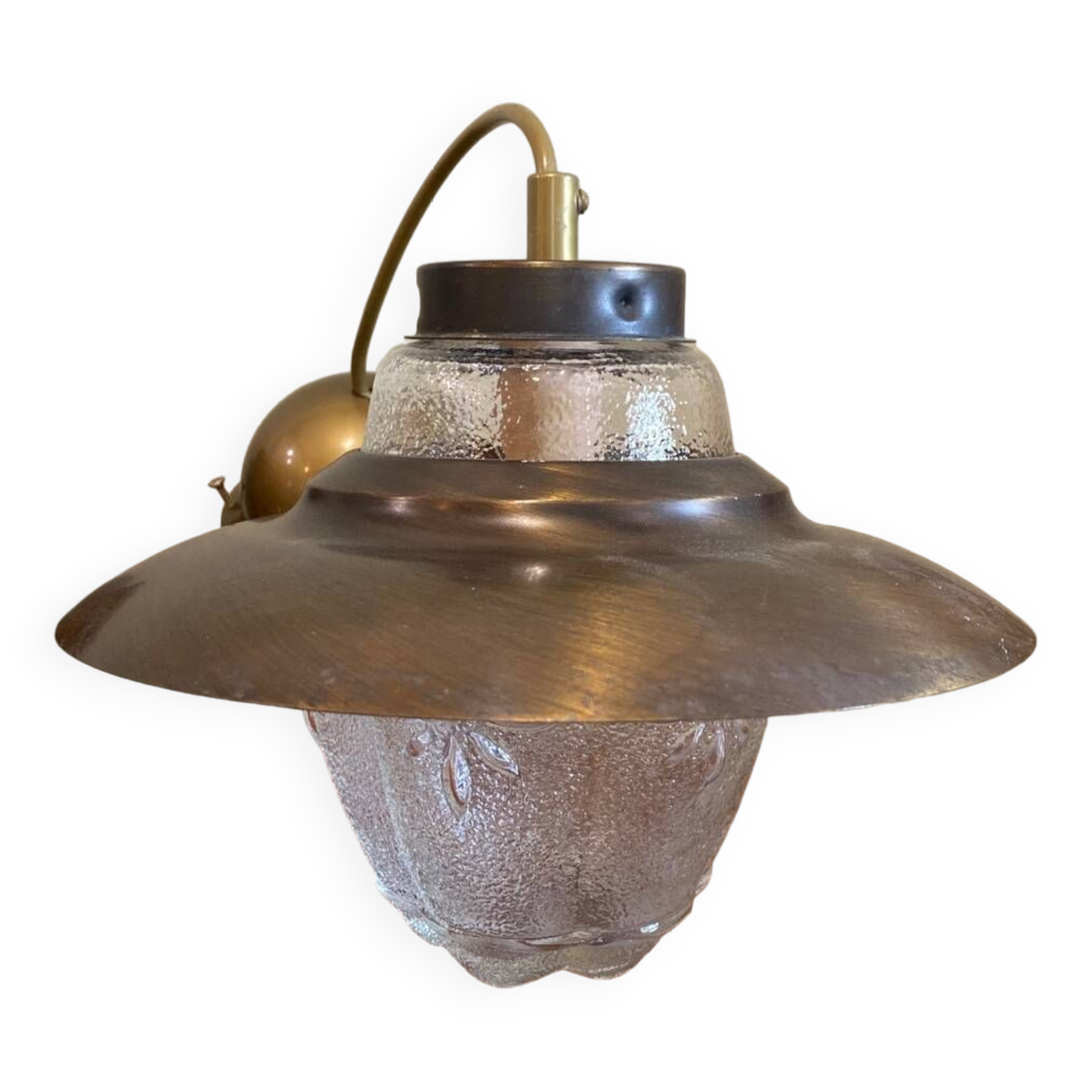 Glass and brass pendant light