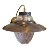 Glass and brass pendant light