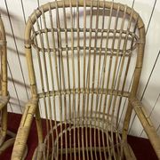 Pair of vintage rattan armchairs, Italy 1950