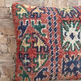 Vintage Berber cushion in purple wool handmade in Morocco