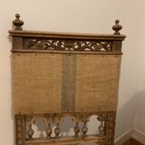Classic carved wooden chair medieval castle with jute unique piece