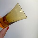 Set of 6 colored and engraved design shot glasses 60s-70s