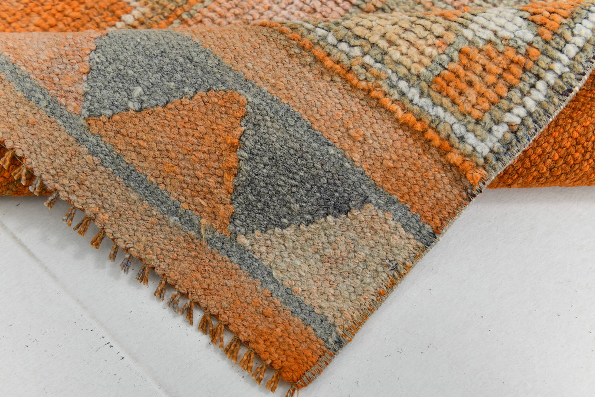 3x11 Orange & Green Oriental Vintage Runner Rug, 85x347Cm