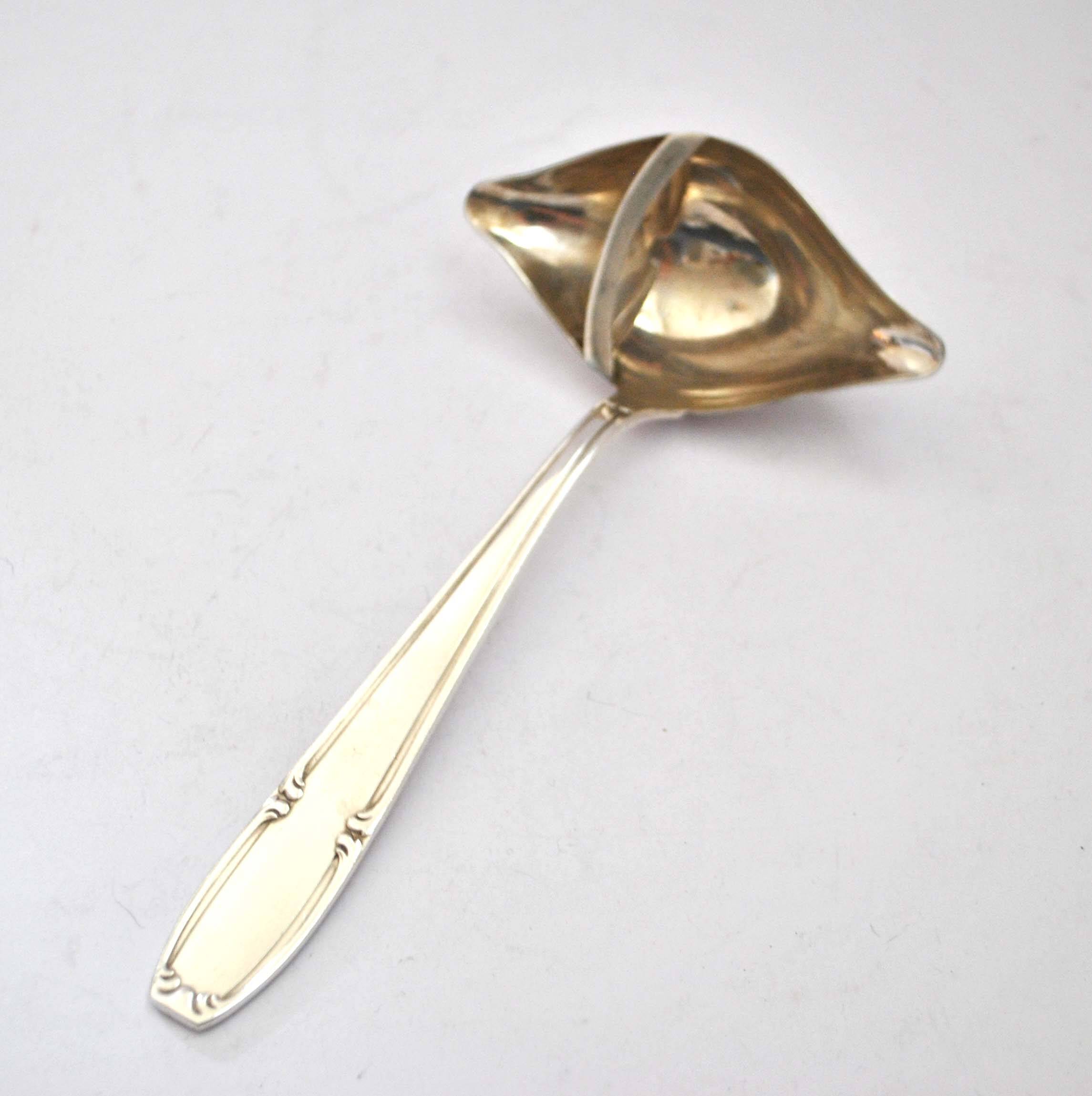 Sauce spoon Fat / lean ladle Silver metal service SFAM 18cm