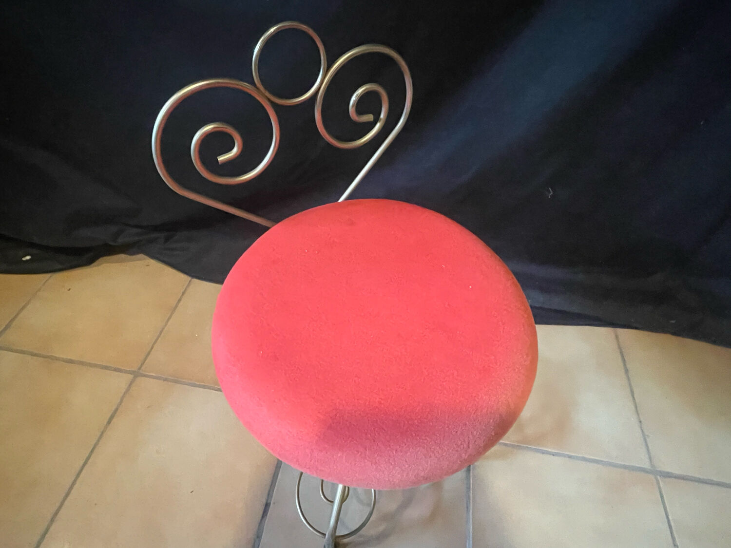 Gilded wrought iron chair 50s