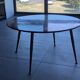 Vintage round coffee table in sun veneer – W. Germany, an