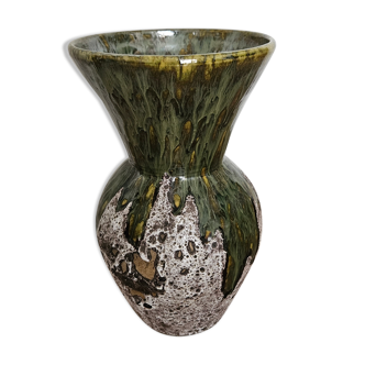 Vase vert olive et fat lava crème chantrier sauzelles