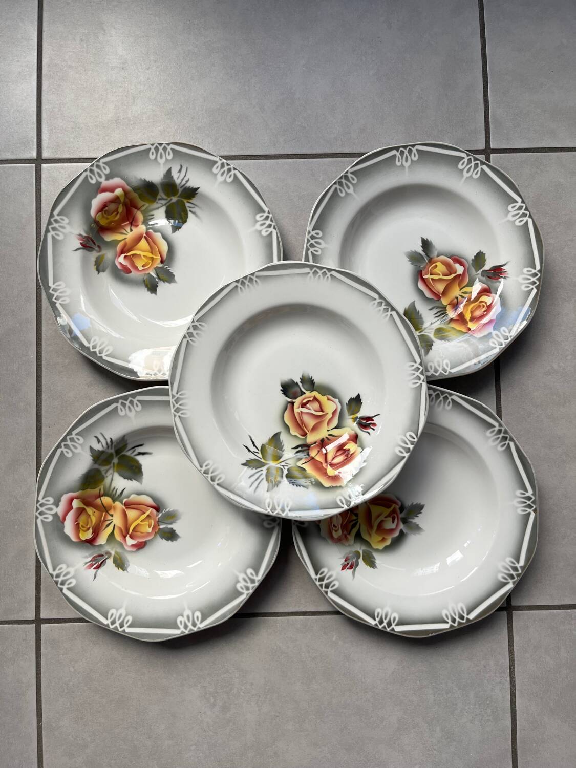 Set 5 assiettes « Odile »  Digoin Sarreguemines 