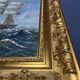 Large Marine Painting 3-Mast Sailing Ship - Sunset Sky