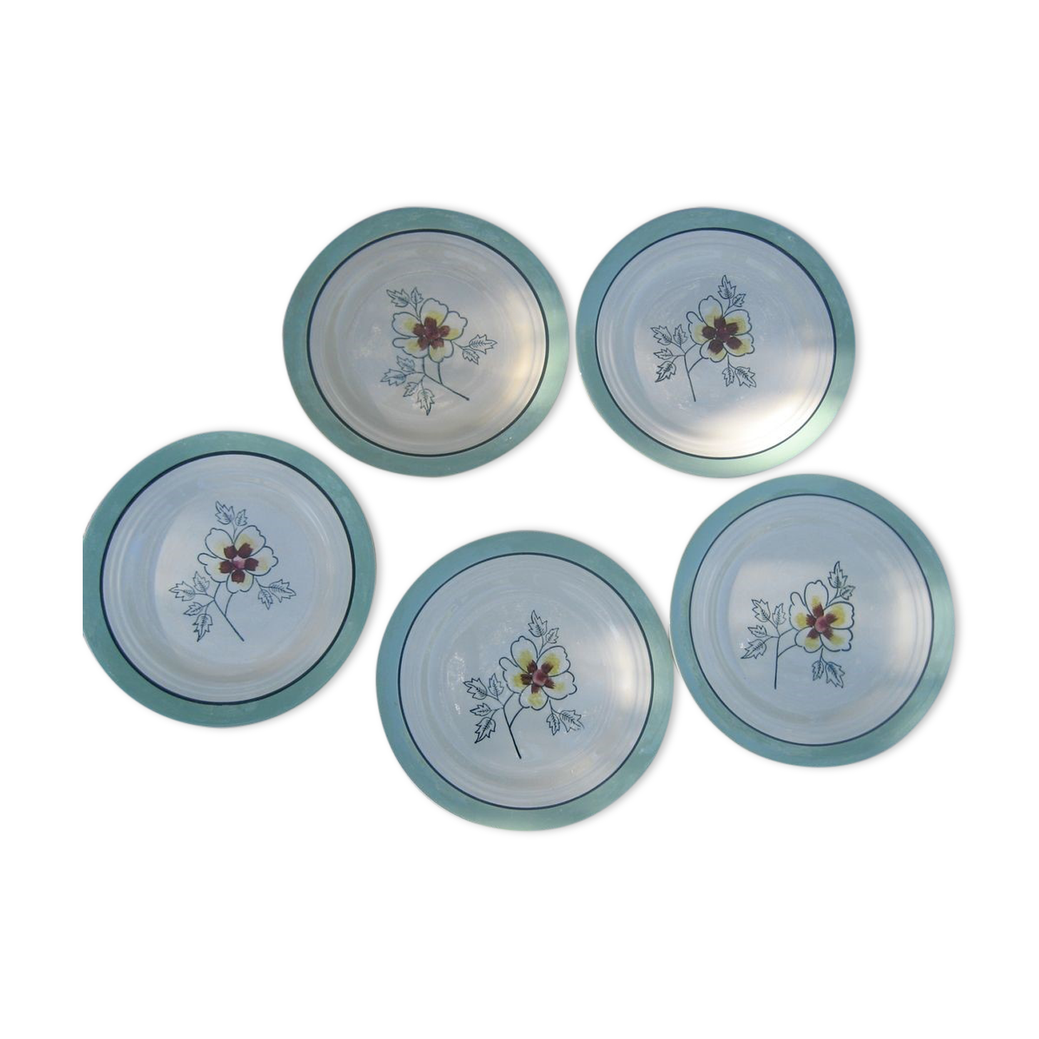 5 plates Ceranord St Amand model Eglantine