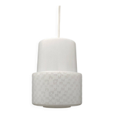 White cylinder pendant light from the 70s