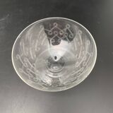 Chiseled crystal champagne glasses