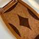 Plateau marqueterie en bois vintage - art déco