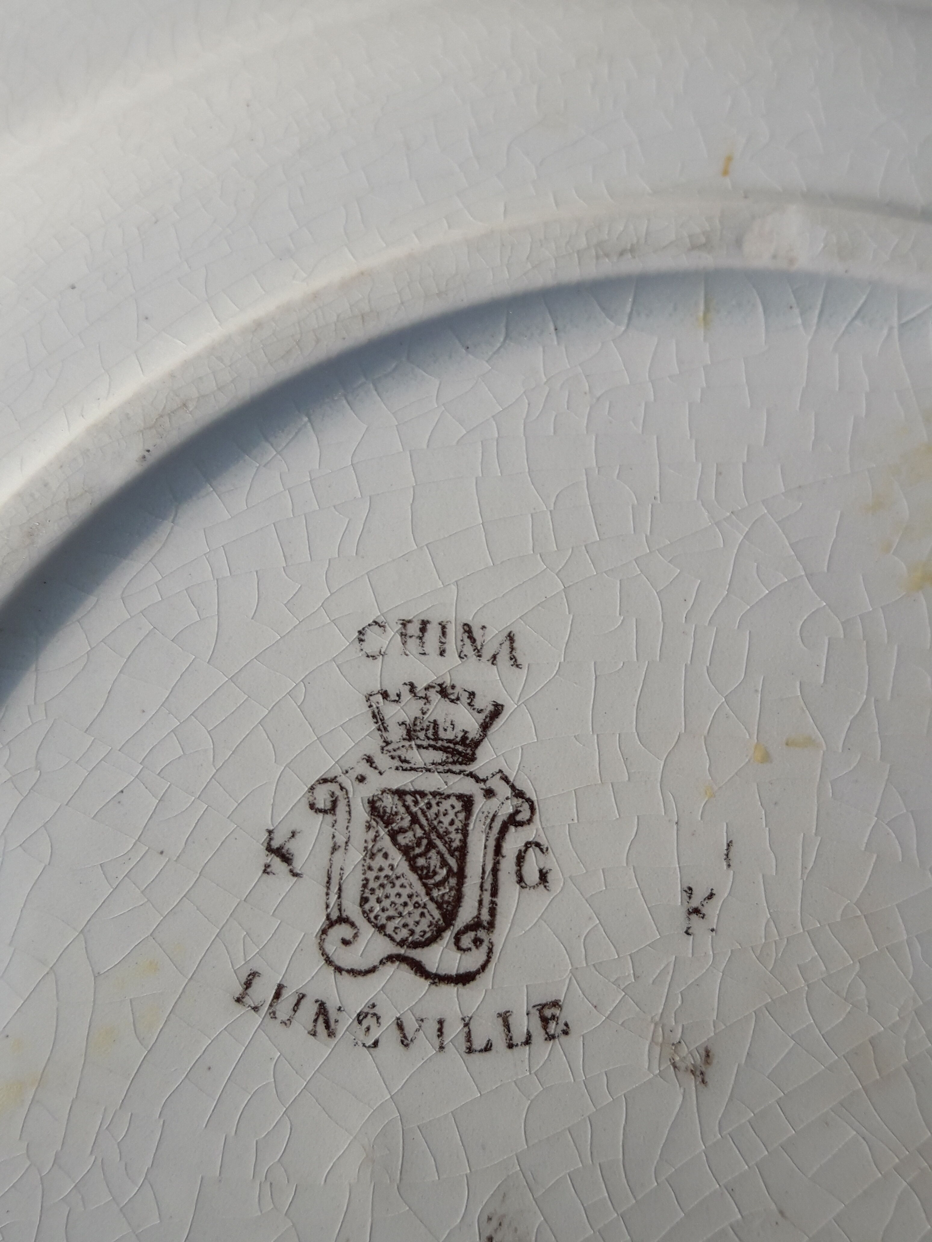 KG Lunéville model China diam 24 cm earthenware plate