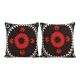 Set of 2 vintage embroidered cushion covers 53x56 cm