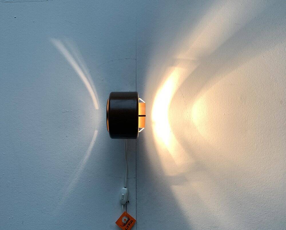 Mid-Century Danish Space Age Piccolo Wall Lamps from Lyfa, 1960s, Set of 2