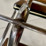 Vintage stepladder in Formica, wood and chromed metal