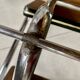 Vintage stepladder in Formica, wood and chromed metal