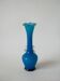 Sky blue opaline vase with scalloped edges and small handles, design from the 1960s.