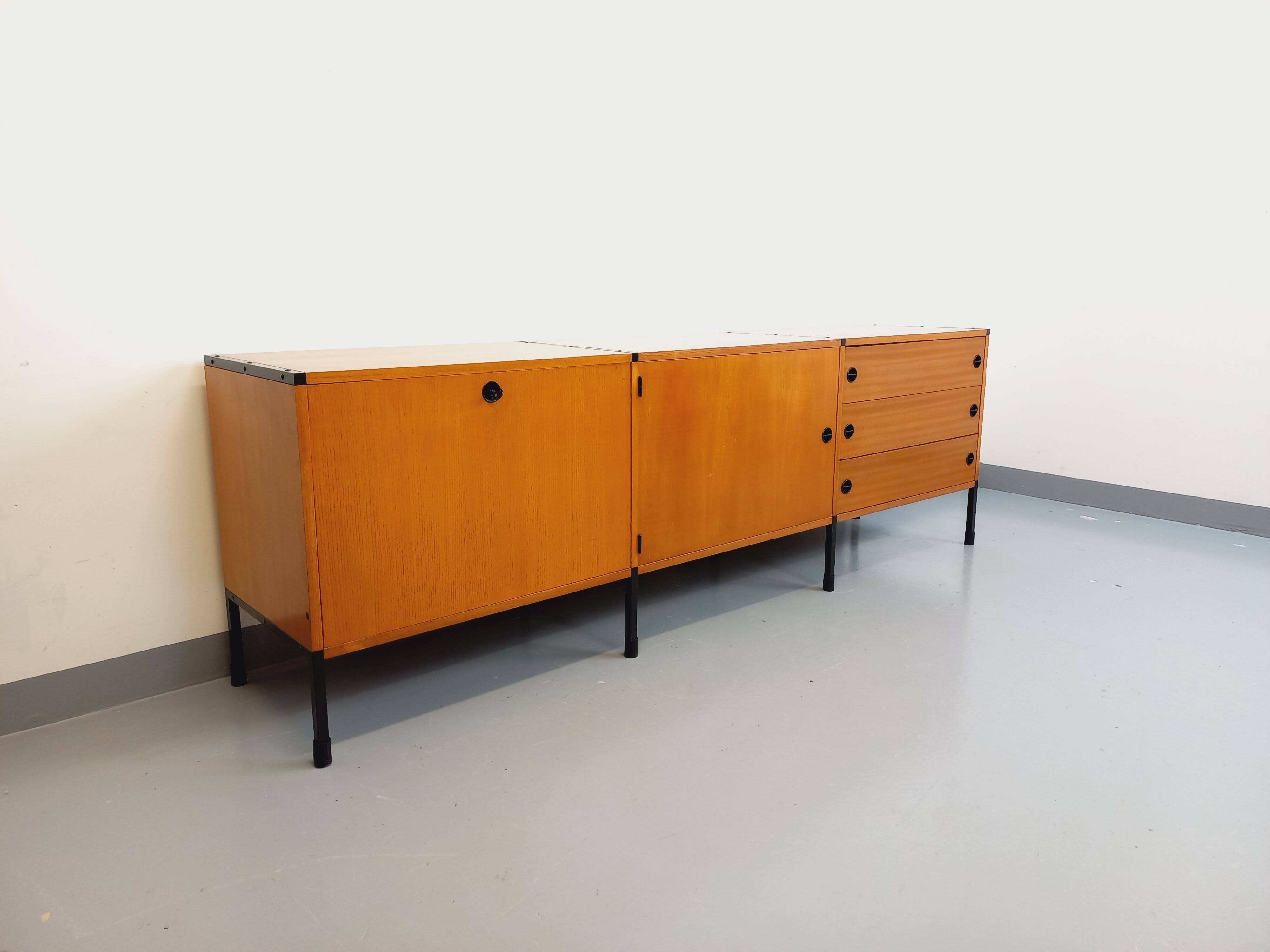 Large vintage modernist low sideboard ARP Minvielle by Guariche Mortier