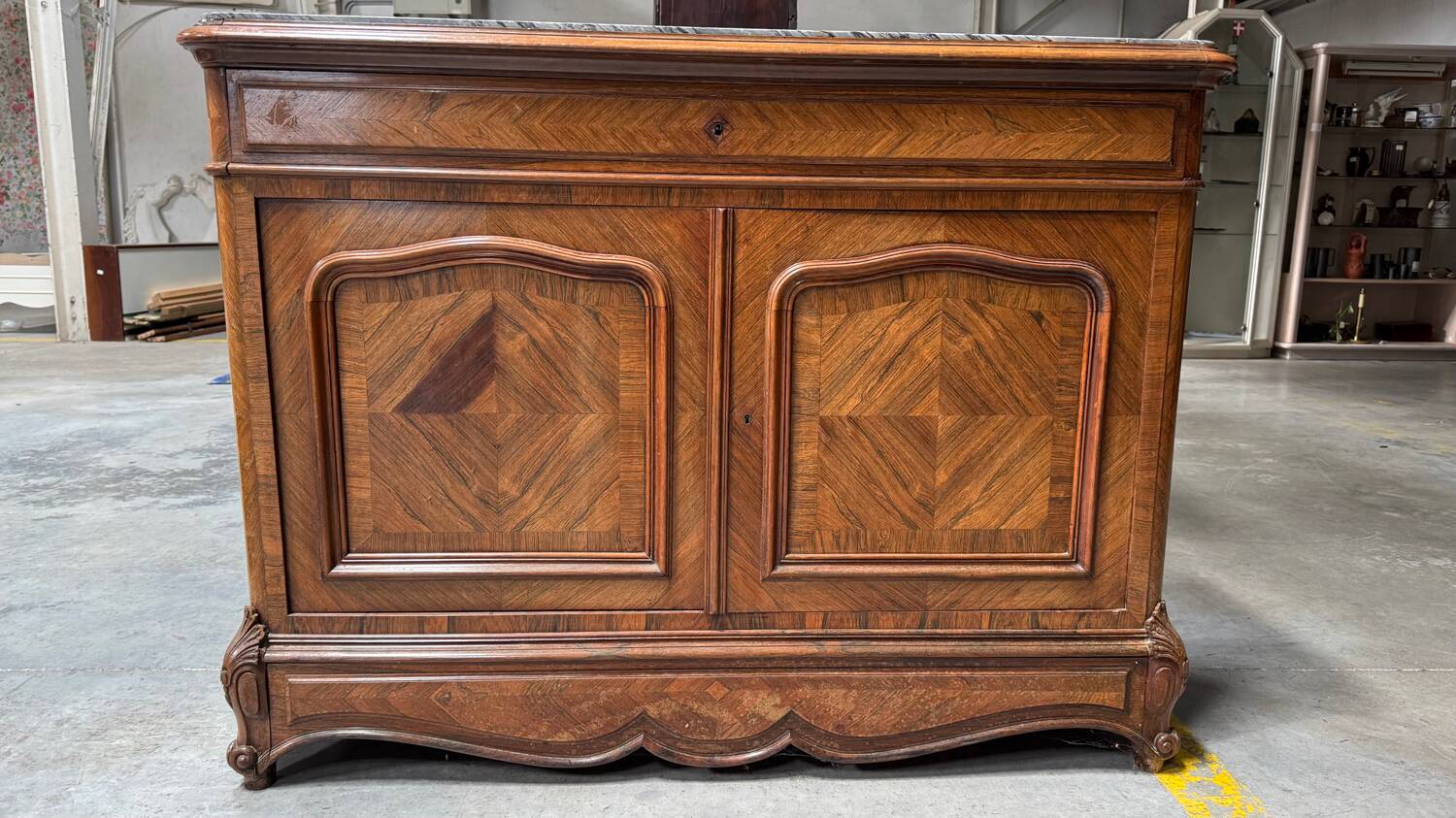 Antique chest of drawers with marble top