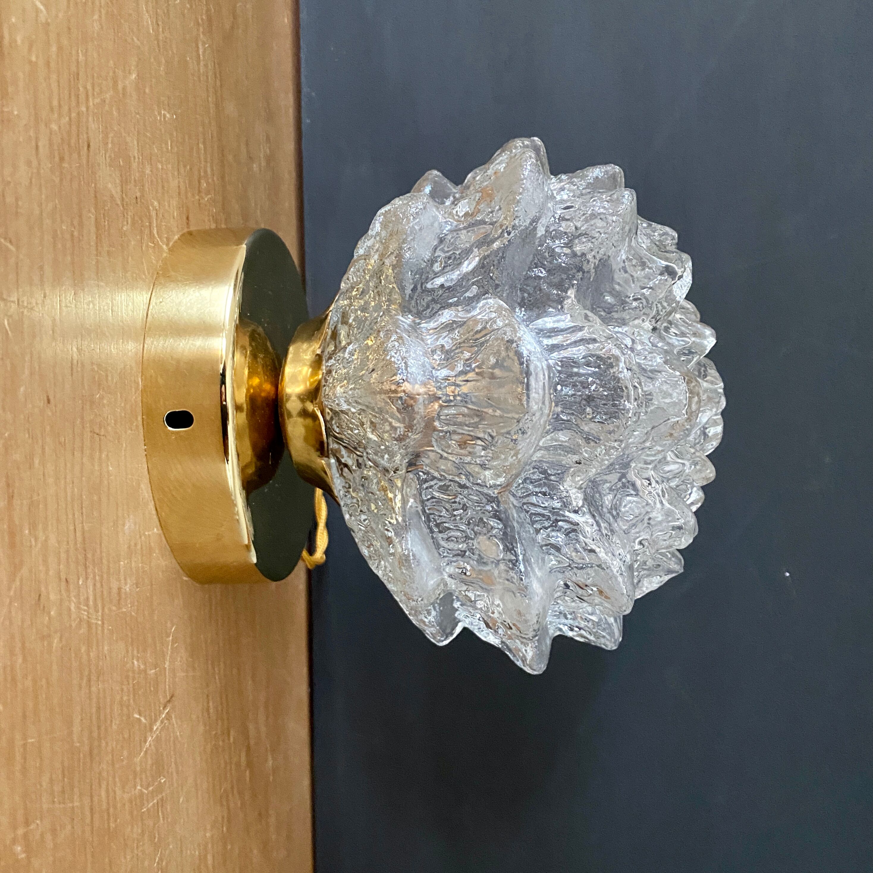 Vintage glass globe wall lamp in the shape of a flower