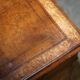 Antique Victorian desk with two pedestals in burr walnut and leather.