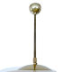 Vintage art deco pendant lamp, gradient glass, red beige, brass, 30 years