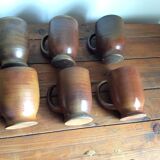 6 stoneware mugs