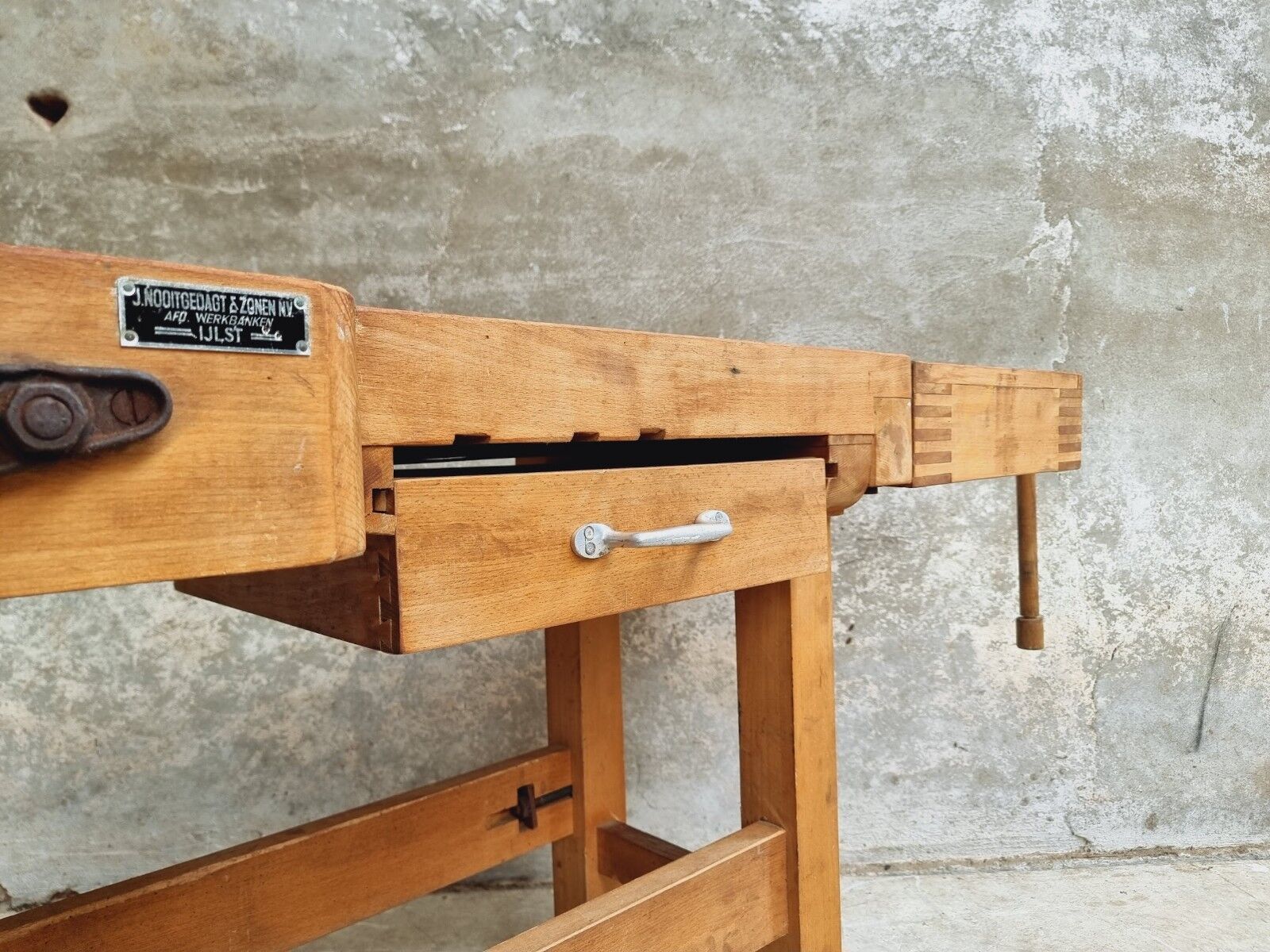 Workbench side table bathroom furniture beech