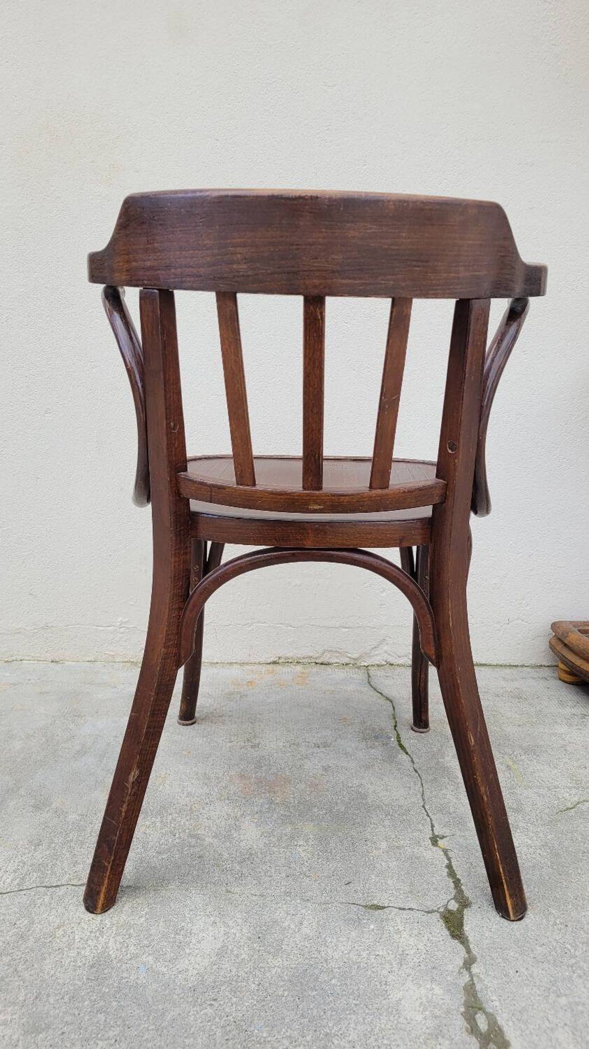 Office chair signed Baumann bistro style curved wood - 1930s