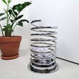 Vintage chrome spring-shaped umbrella stand