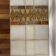 Coffee table in steel and ceramic tiles Roche Bobois