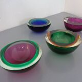 Sommerso Murano Glass Bowls by Flavio Poli, 1960s, Set of 4