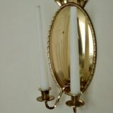 Pair of Swedish brass wall sconces from the mid-century.