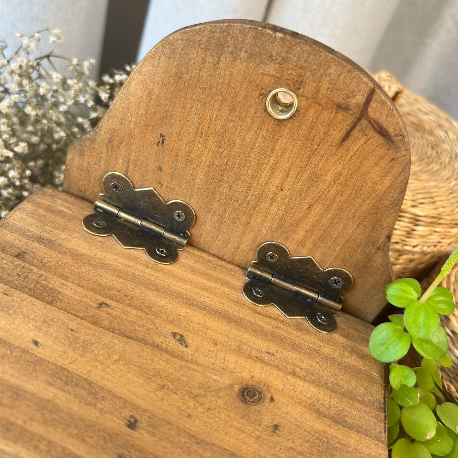Salt box in raw wood