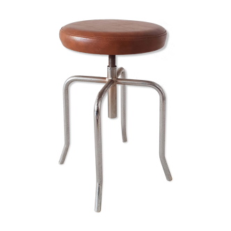 Tabouret de pianiste métal et simili cuir