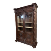 Renaissance style hunting lodge library in carved oak circa