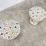 Pair of 1960s mosaic stools