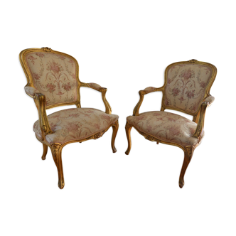 Paire de fauteuils Louis XV