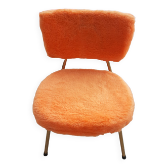 Chaise moumoute enfant orange