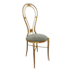 Vintage Paolo Buffa Brass Vanity Chair: Chiavari Style, Blue Fabric, 1950s
