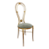 Vintage Paolo Buffa Brass Vanity Chair: Chiavari Style, Blue Fabric, 1950s