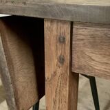 Vintage solid oak drop leaf farmhouse table