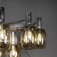 20thC ITALIAN CHROME & SMOKED GLASS EIGHTEEN LIGHT CHANDELIER c.1970