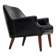 1970s, Danish armchair, artificial leather, teak wood legs.